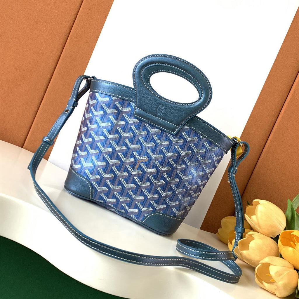 GOYARD Beluga Women's Y-shaped Floral Print Adjustable Detachable Shoulder Strap Canvas And Calfskin Shoulder Mini Bag Crossbody Handbag Bags #77441