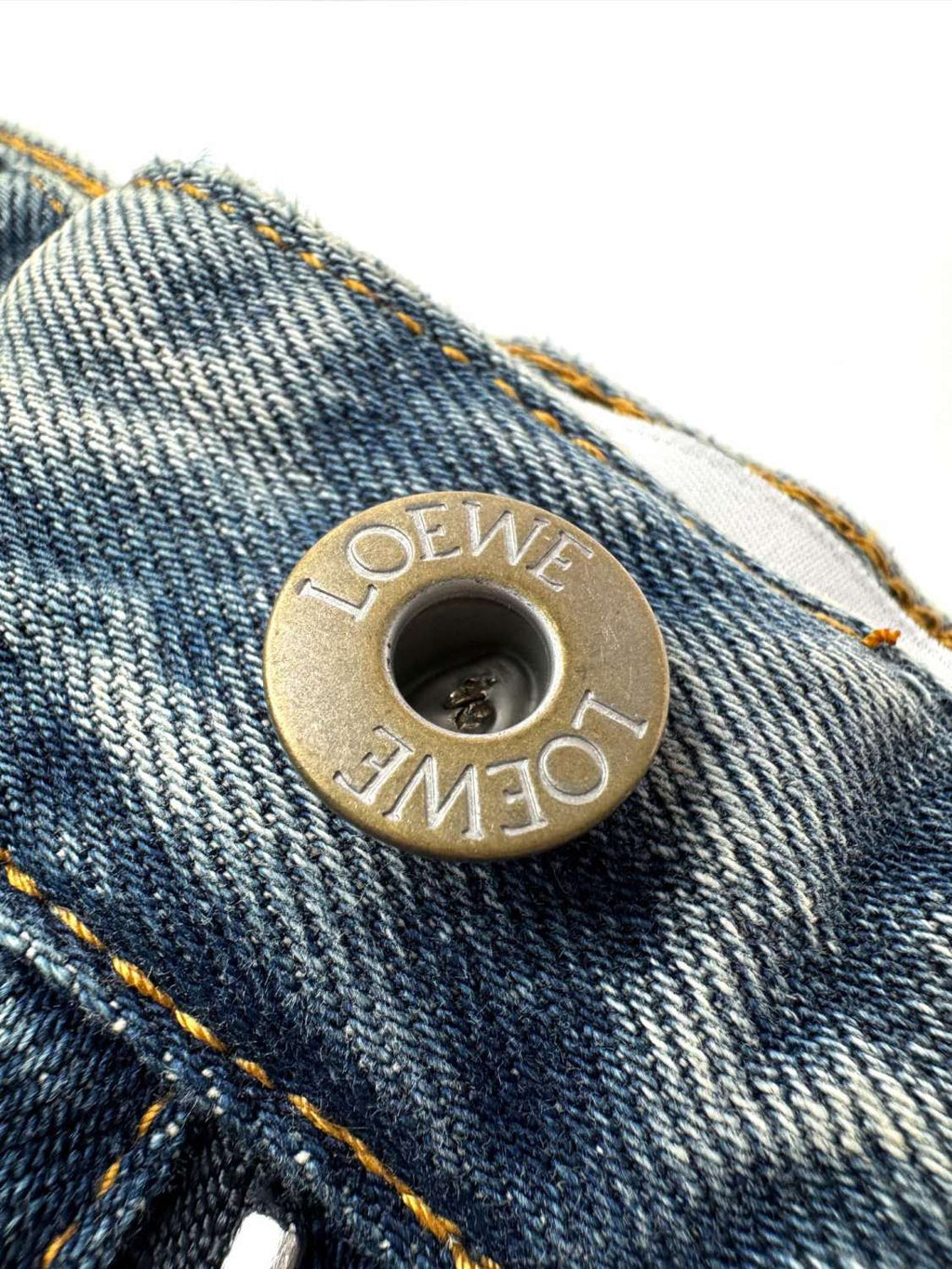 Loewe Men's Spring and Autumn Logo Print Pocket Zipper Loose Solid Color Jeans Pants #76779