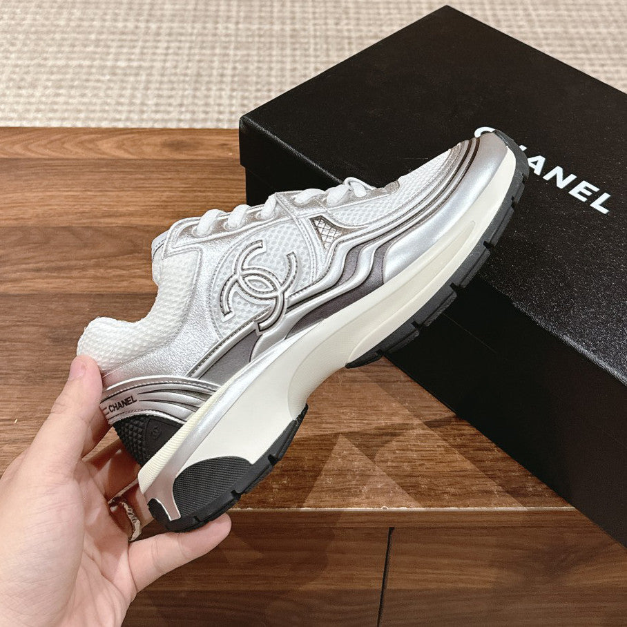 Chanel Men's And Women's Spring/Summer Fashion Casual Round Toe Lace Up Mesh Leather Low Top Sneakers Casual Shoes #78327