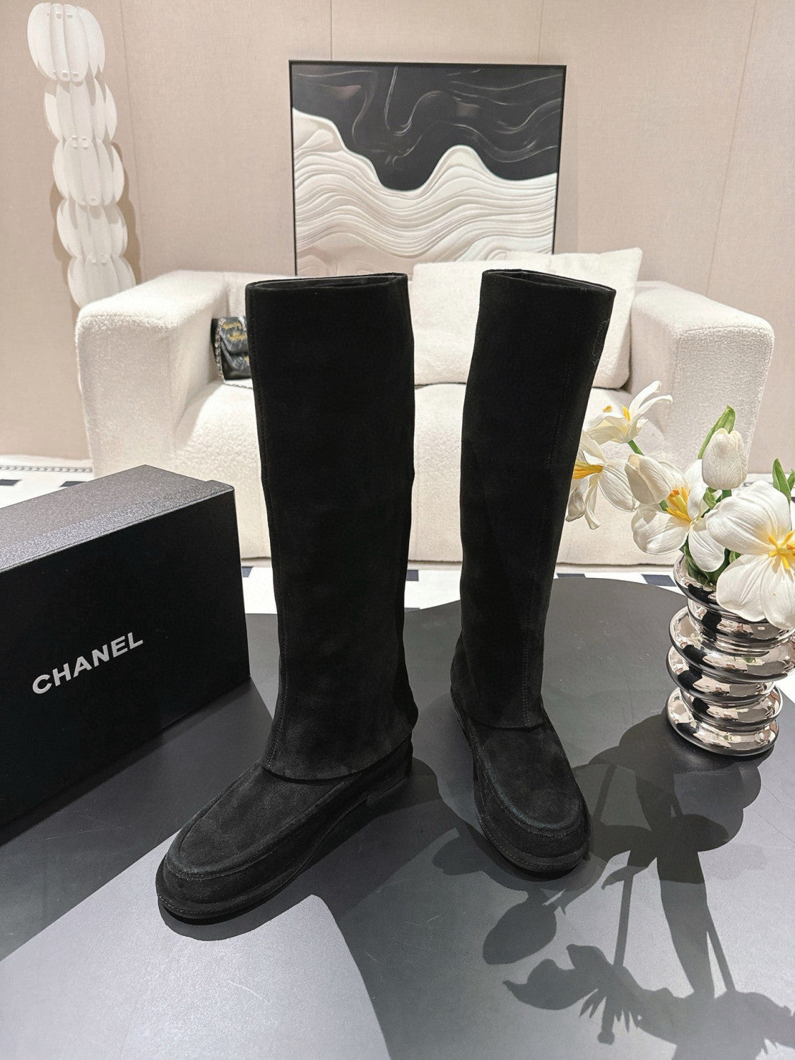 Chanel Women's Suede Boots #335027