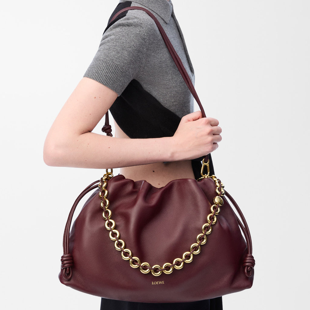 Loewe Flamenco Purse Women's Fashion Classic Solid Color Soft Napa Lambskin Leather Pleated Design Brand Logo Magnetic Buckle Closure Crossbody Bag Shoulder Bag Handbag Bags A411FPDX01-6579 #78346