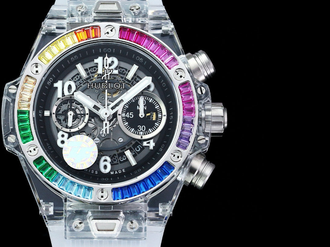 Hublot Men's Transparent Dial Mechanical Watch 45mm #97384