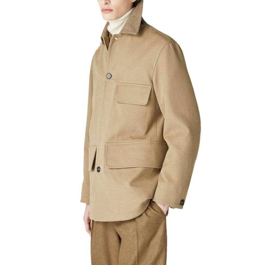 Loro Piana Men's Fall And Winter High-end Business Casual Trench Coat Jacket Lapel Single-breasted Cotton Trend Jacket Ngvp #2483