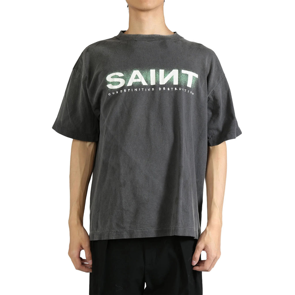 Saint Michael Men's Summer Graphic Printed Round Neck Cotton Solid Color Straight Pullover Short Sleeve T-Shirt Ngvp #1165