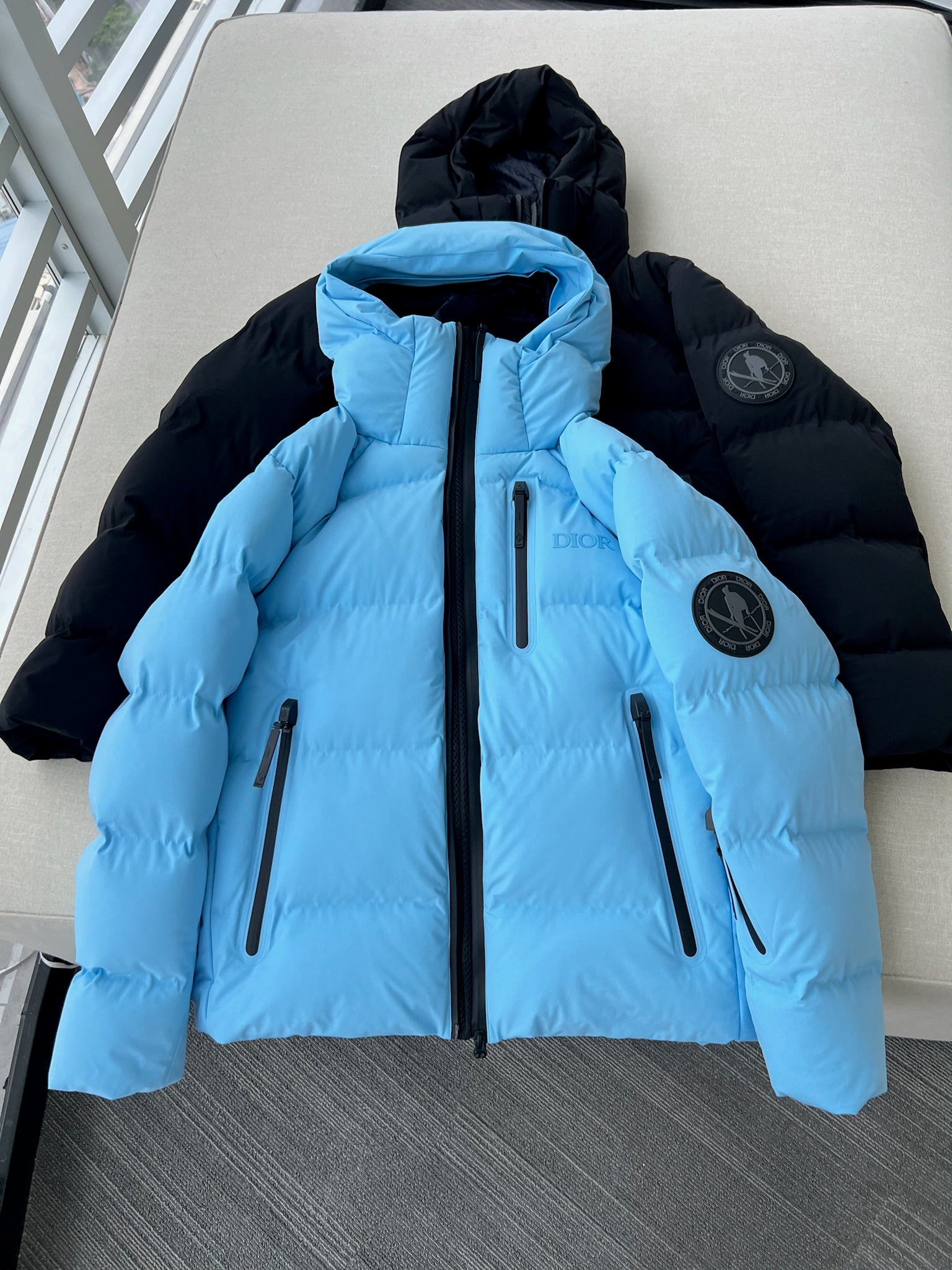Dior x Descente x Peter Doig Light Blue Puffer Coat #334553