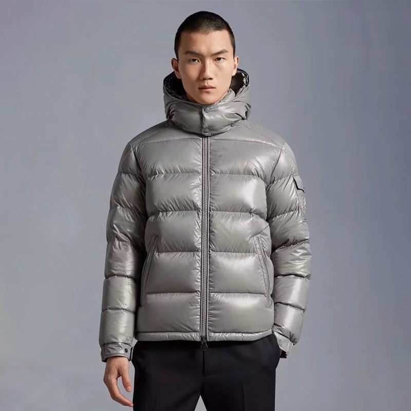 Moncler Men's Women's Maya Series Autumn And Winter Solid Color Zipper Short Warm Hooded Puffer Coat Down Jacket #71728