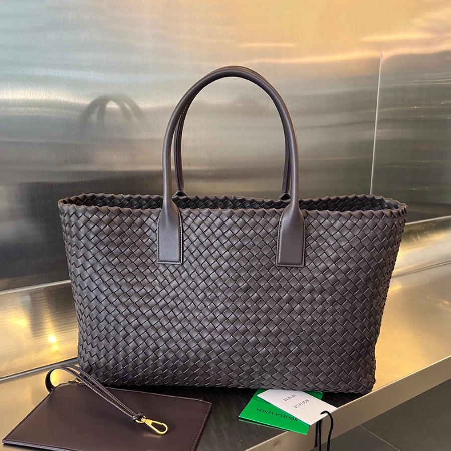 Bottega Veneta Women's Solid Color Sheepskin Woven Shopping Bag Shoulder Handbag Bag Bags #75333