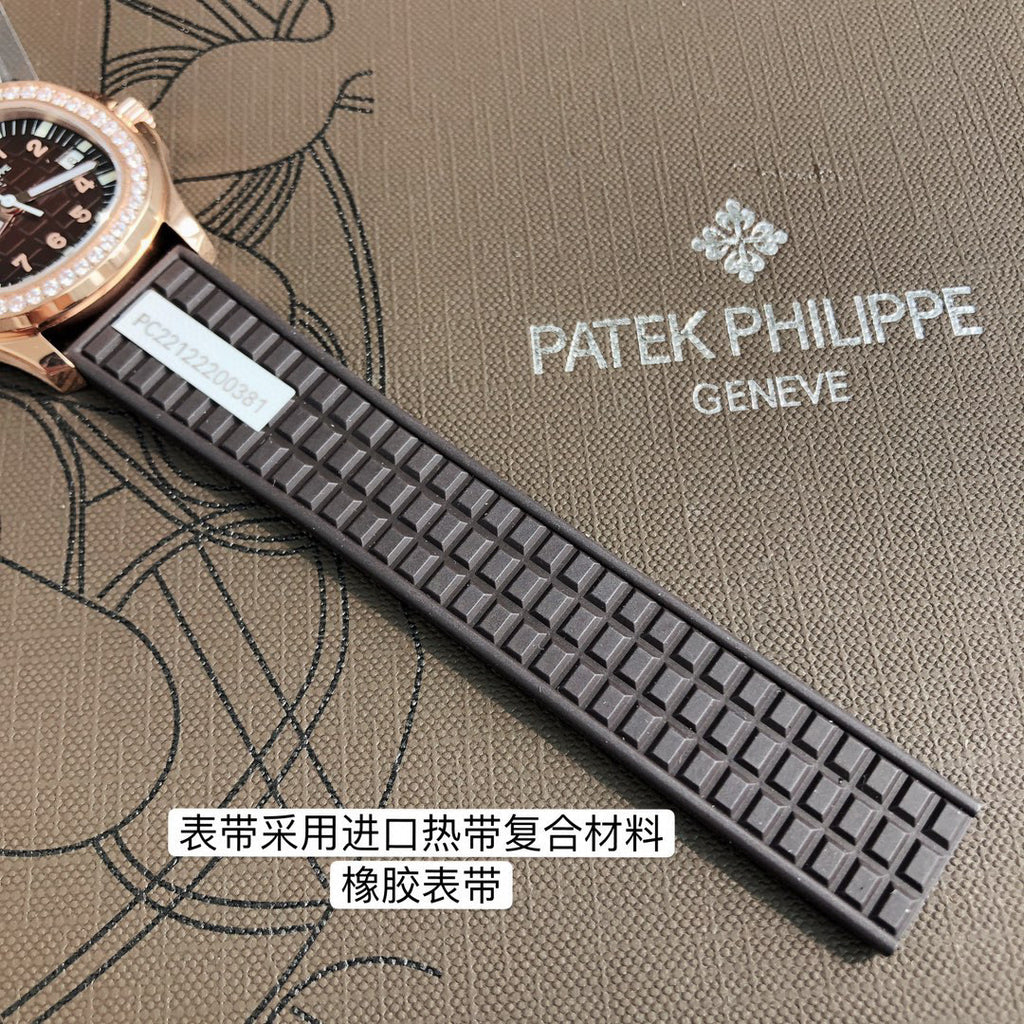 Patek Philippe Mechanical Watches With Diamonds On Silicone Straps Watch #96352