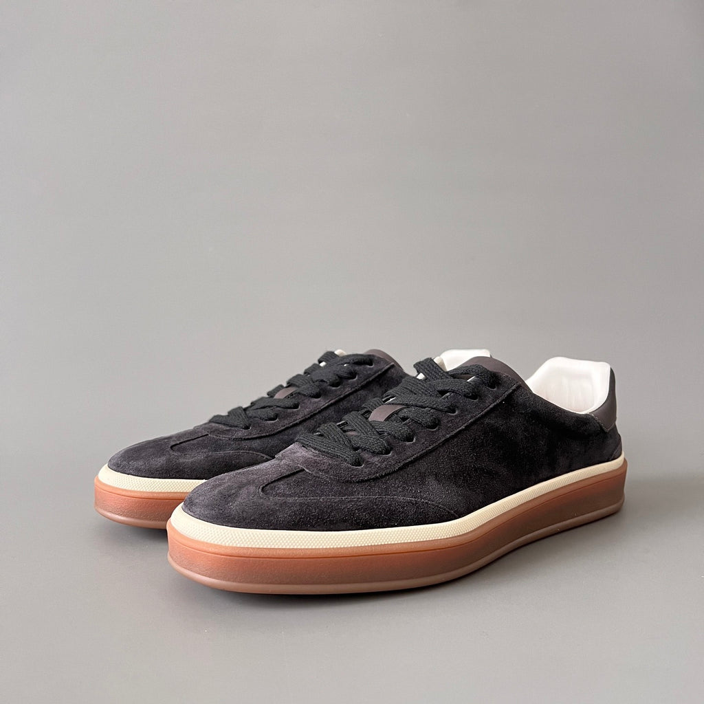 Loro Piana Men's Tennis Walk Dexun Sports Shoes Suede Round Toe Lace-Up Solid Color Four-Season Casual Shoes Low-Top Sneakers Ngvp #315199