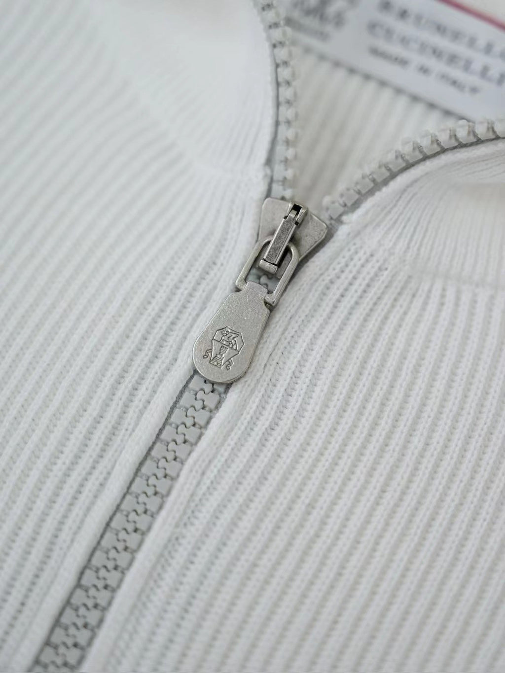 Brunello Cucinelli Men's British-Style Ribbed Cotton Knit Sweater Spring/Fall/Winter Half-Zip High-Neck Solid-Color Long-Sleeve Sweater Ngvp #2525