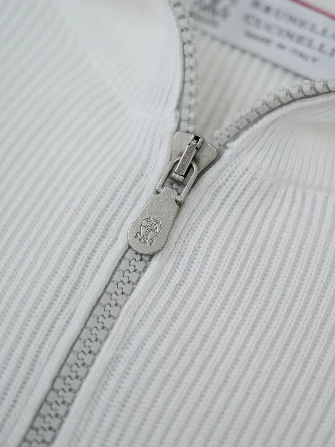 Brunello Cucinelli Men's British-Style Ribbed Cotton Knit Sweater Spring/Fall/Winter Half-Zip High-Neck Solid-Color Long-Sleeve Sweater Ngvp #2525