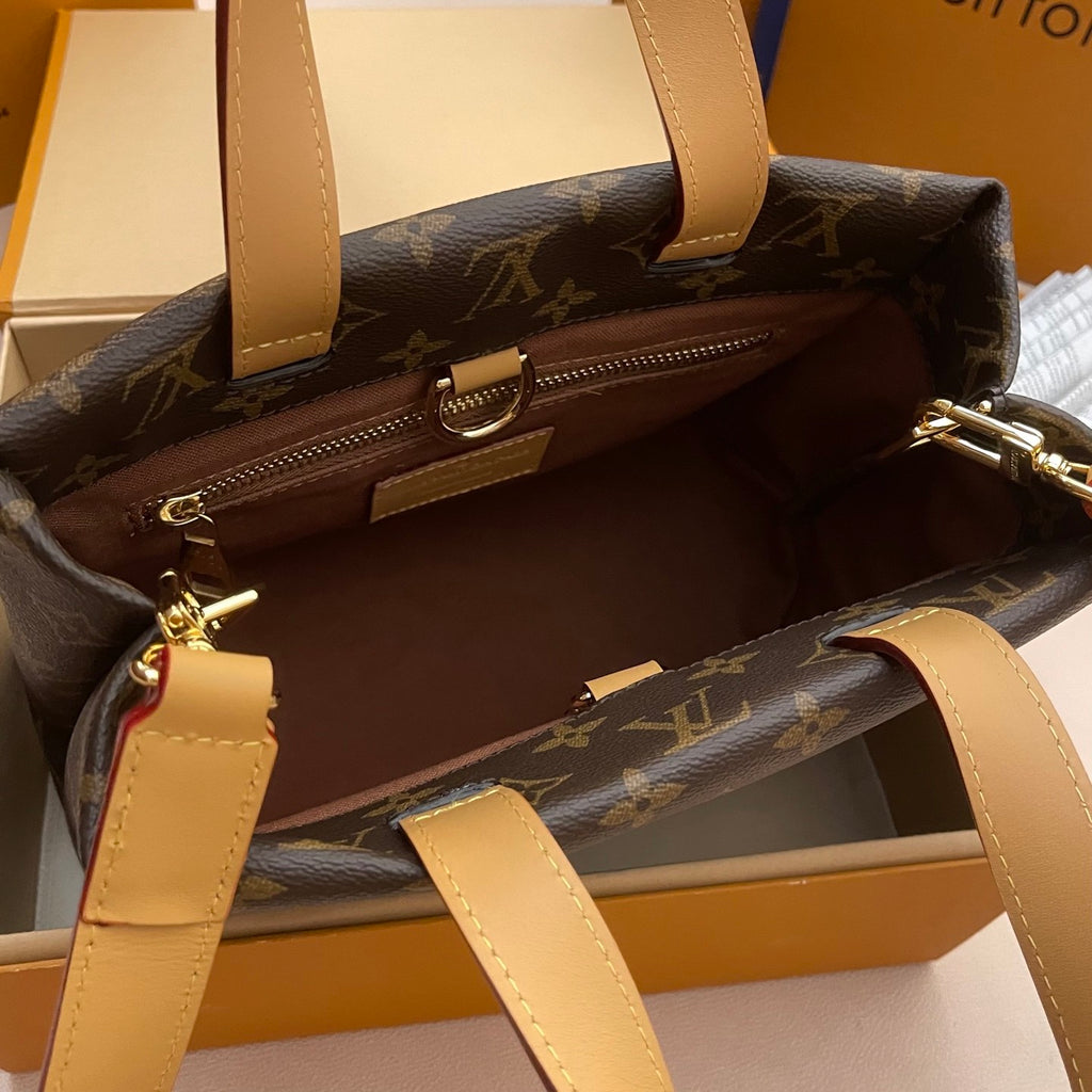 Louis Vuitton Women's Letter Logo Printed Leather Tote Bag Shopper Tote Handbags Bags #77792
