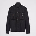 Prada Men's Spring And Fall Pure Nylon Color Lapel Loose Single Breasted Long Sleeved Shirt Jacket #98748