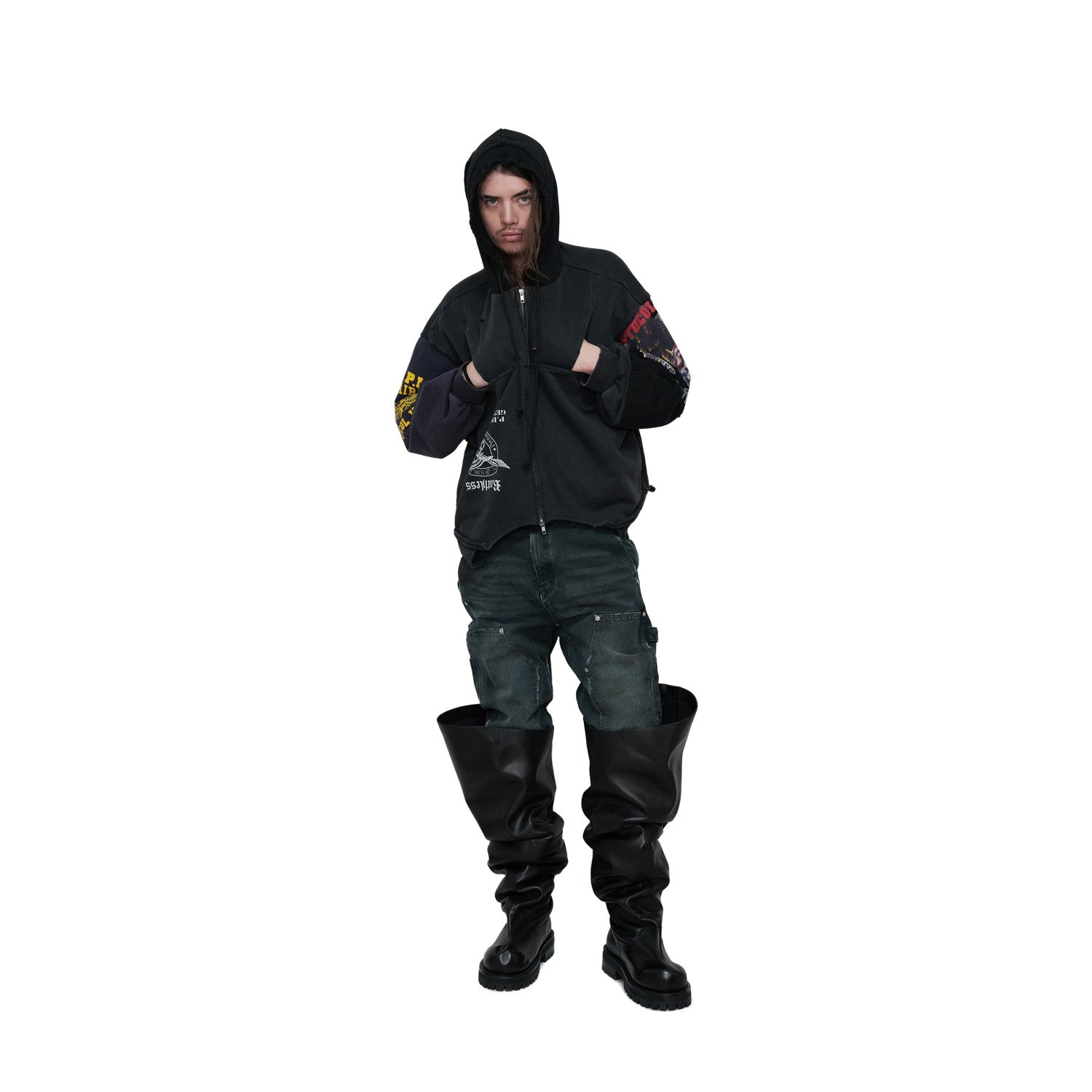 Protocol Index Upside Down Zip Hoodie Black #334250