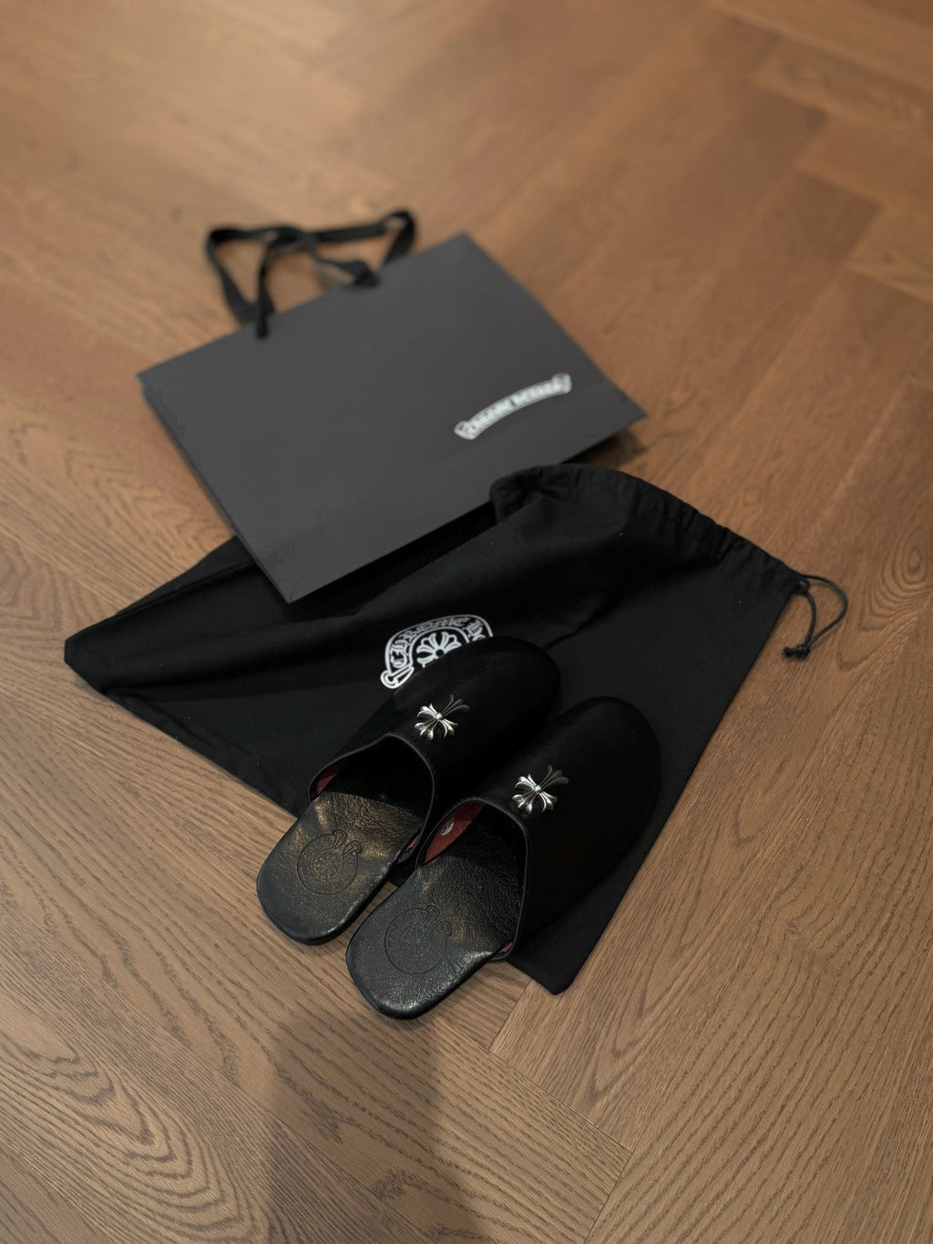 Chrome Hearts Home Mule Leather Slippers #382259