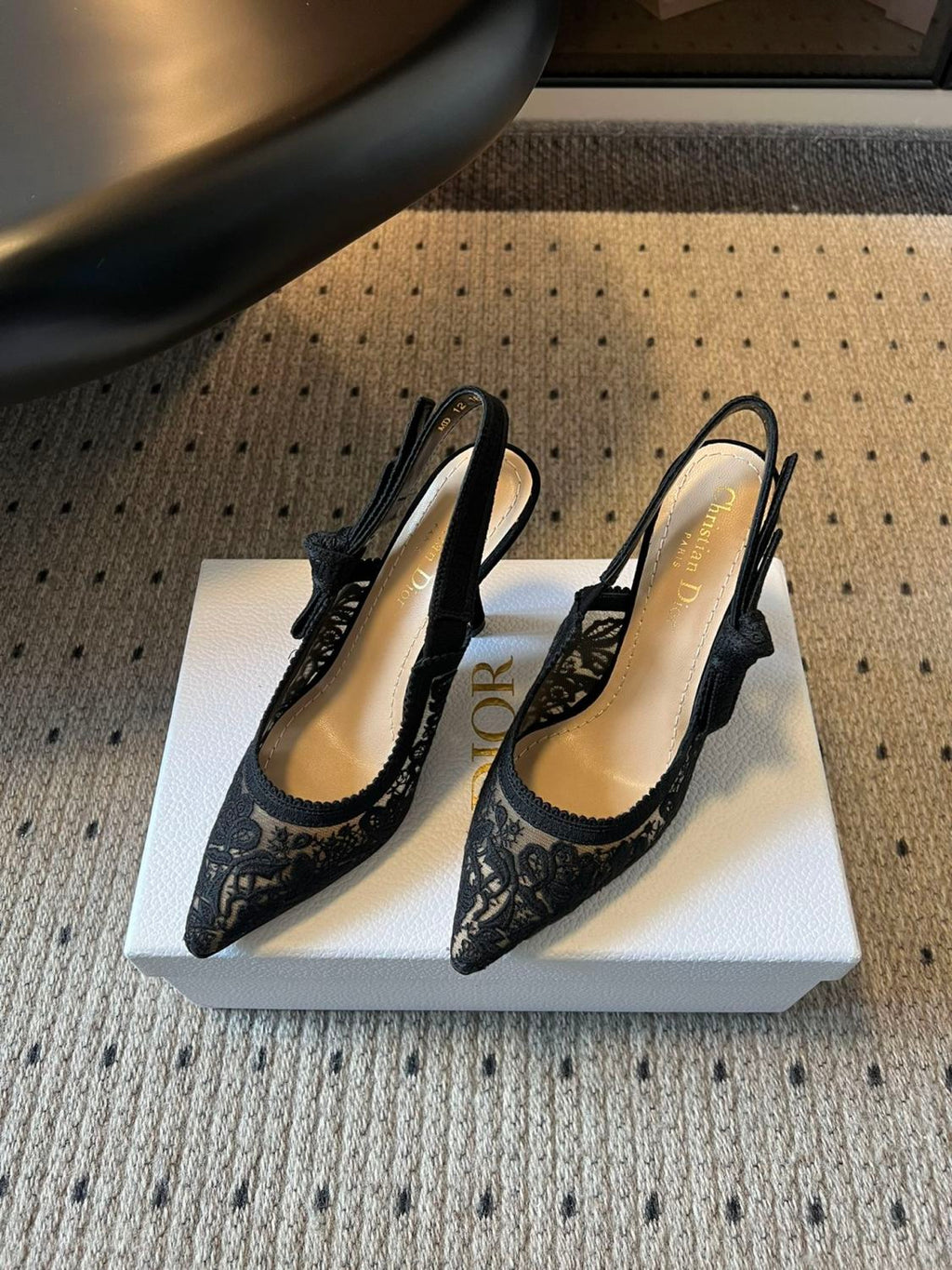 Dior Women's J'Adior Slingback Pump Spring/Summer Autumn Flower Embroidered Bow High Heels Pointed Thin Heels Casual Shoes Heel Height 6.5cm Heel Height 10.5cm #81722