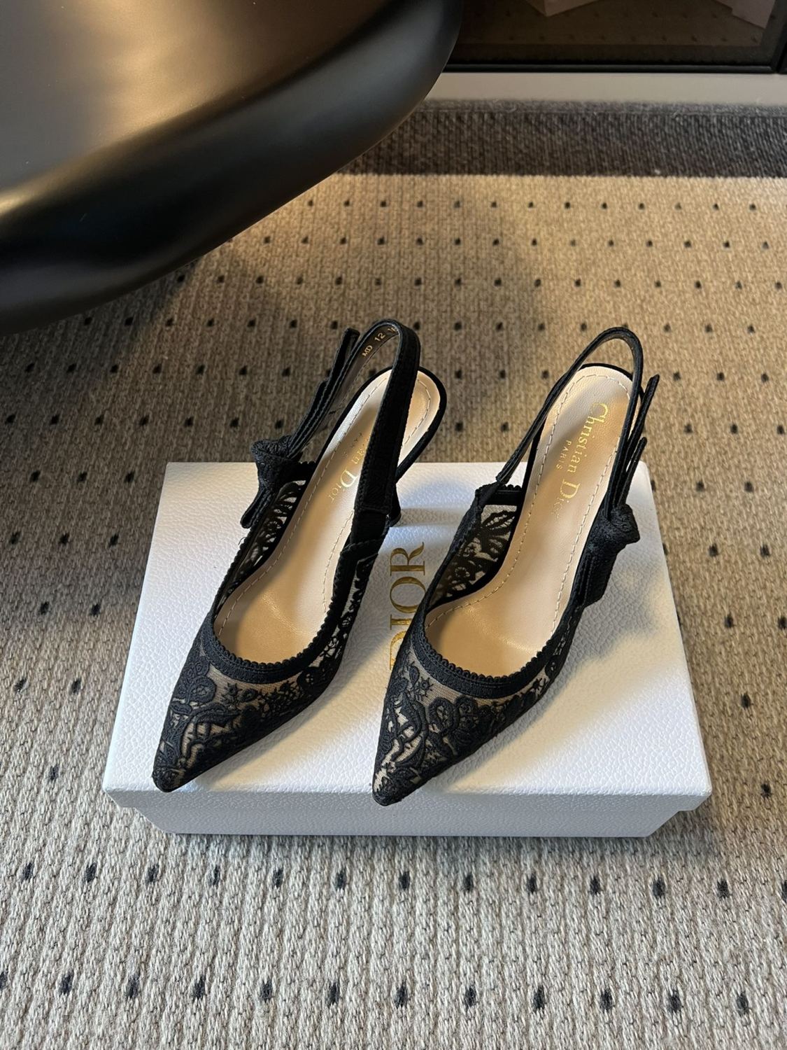 Dior Women's J'Adior Slingback Pump Spring/Summer Autumn Flower Embroidered Bow High Heels Pointed Thin Heels Casual Shoes Heel Height 6.5cm Heel Height 10.5cm #81722