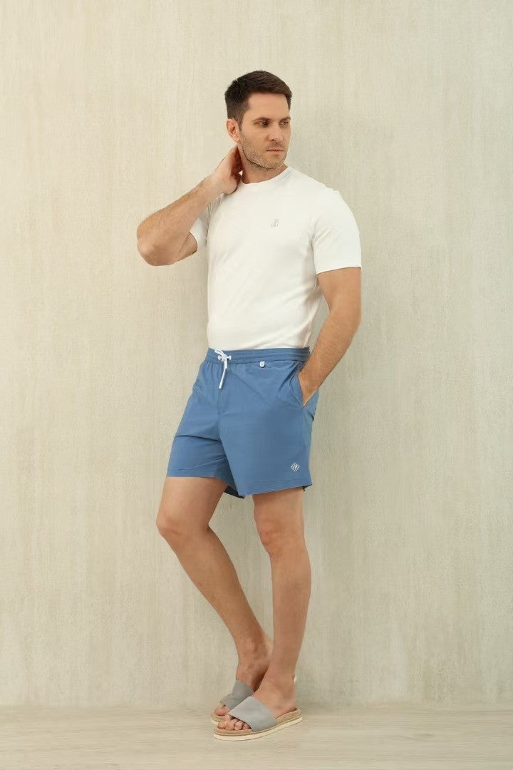 Loro Piana Men's Summer Letter Solid Color Mid Waist Tie Straight Bay Swim Shorts Ngvp #9959