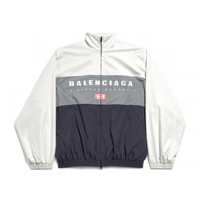 Balenciaga Men's Spring And Autumn Colorblocking High Collar Trench Coat Zipper Long Sleeve Loose Jacket #81298