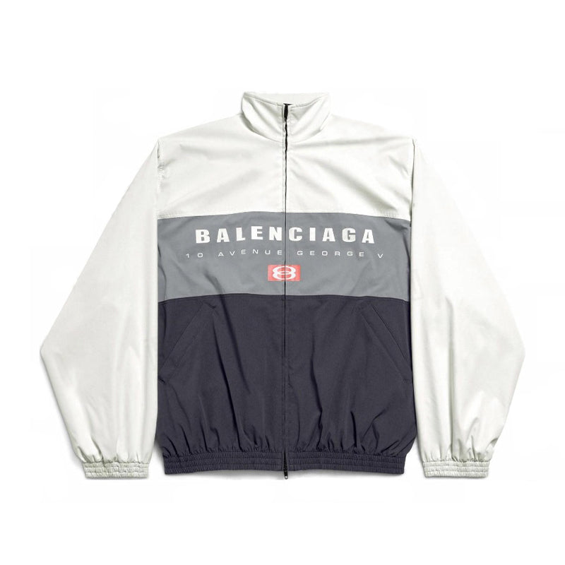 Balenciaga Men's Spring And Autumn Colorblocking High Collar Trench Coat Zipper Long Sleeve Loose Jacket #81298