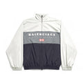 Balenciaga Men's Spring And Autumn Colorblocking High Collar Trench Coat Zipper Long Sleeve Loose Jacket #81298