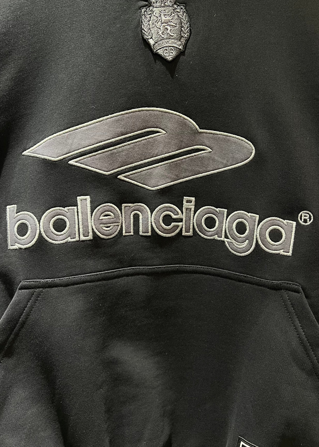 Balenciaga Men's 3b Football Polo Hoodie in Black anthracite #334489