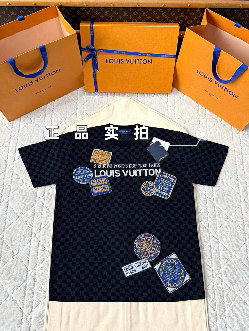 Louis Vuitton Men's Summer Graphic Printed Crew Neck Knit Short Sleeve T-Shirt #76454