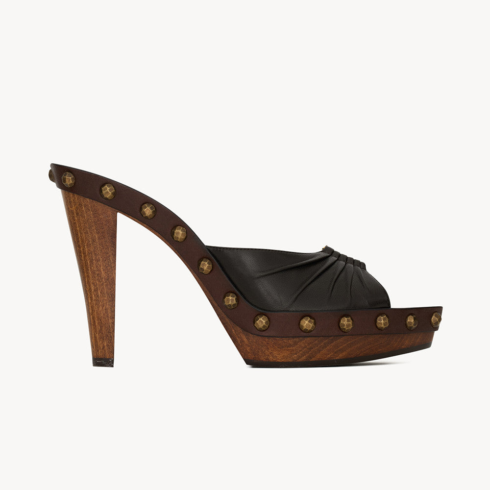 Saint Laurent BABYLONE Clogs in Smooth Leather #379492