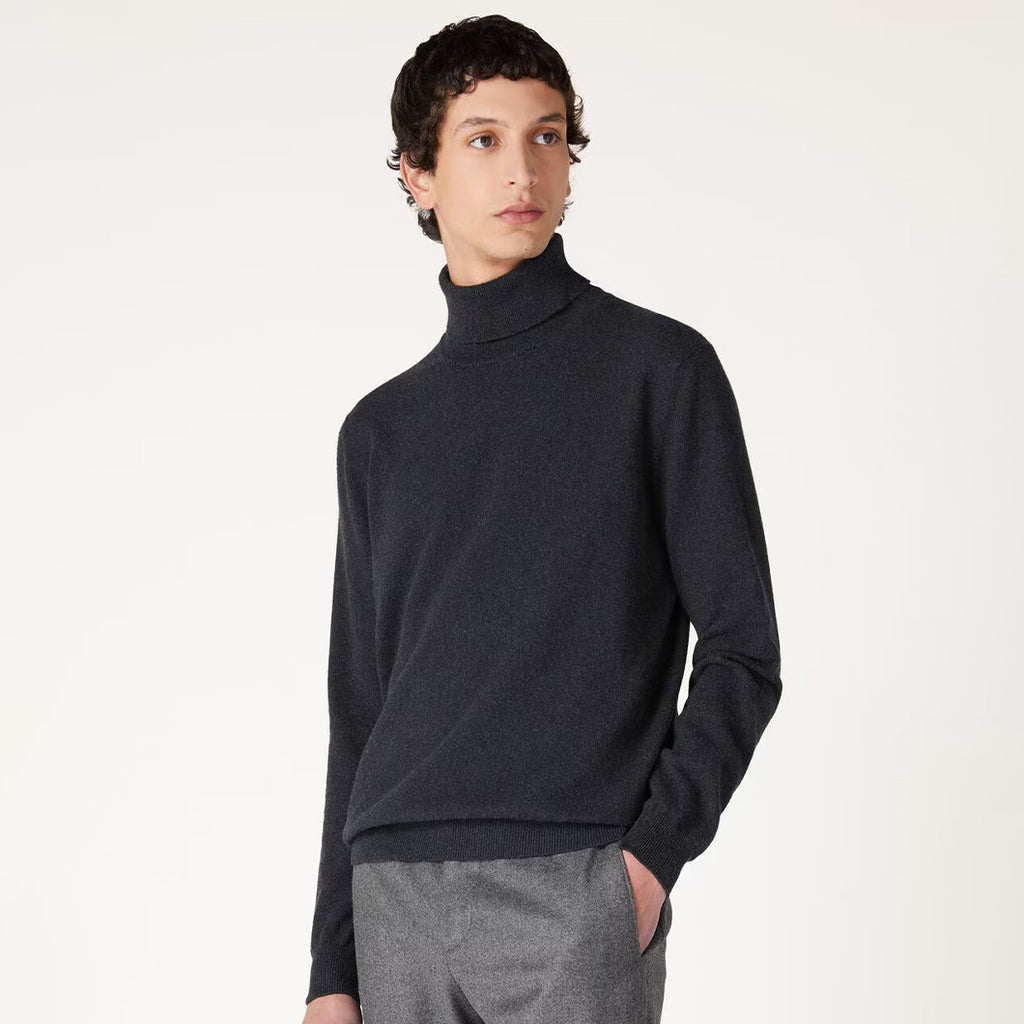 Loro Piana Men's Dolcevita Classic High-Neck Sweater Spring/Fall/Winter Solid-Color Long-Sleeve Cashmere Knit Ngvp #2721