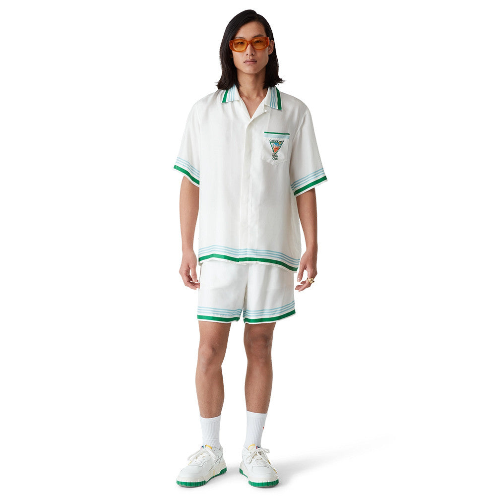 Casablanca Metaphysical Tennis Icon Short Sleeve Silk Shirt Shorts #337184