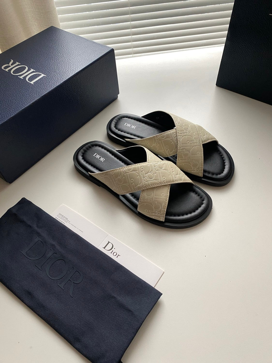 Dior Alias Men's Summer Solid Color Letter Print Casual Sandal Shoes #77154