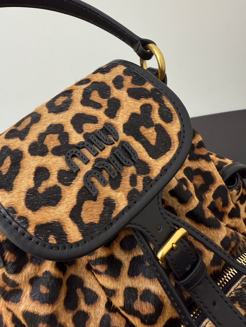 MiuMiu Honey Printed Leather Backpack #334714