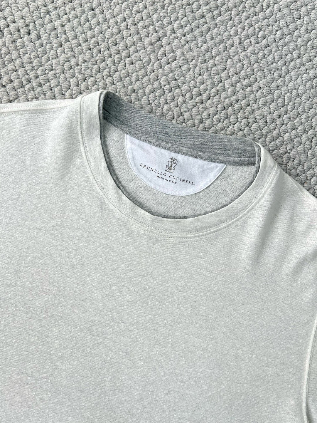 Brunello Cucinelli Men's Summer Solid Color Round Neck Cotton Short Sleeve T-Shirt #76657
