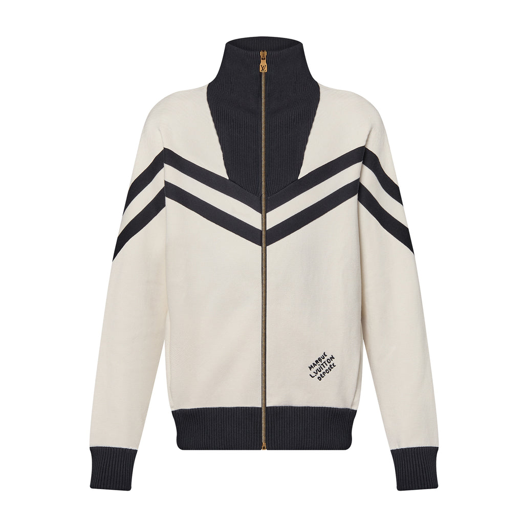 Louis Vuitton Men's Spring and Autumn Striped Letter Standing Collar Zipper Cotton Long Sleeve Jacket #99767