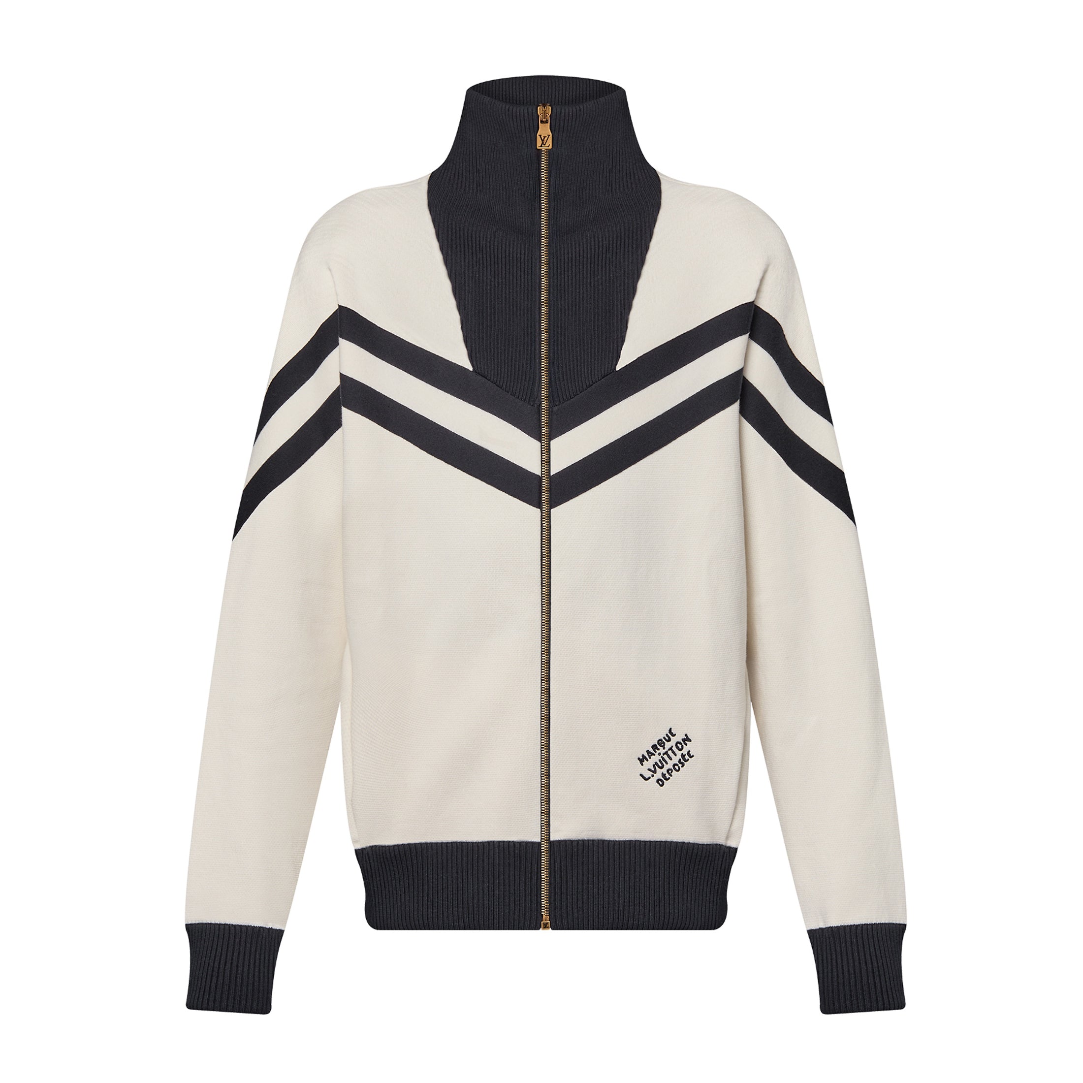 Louis Vuitton Men's Spring and Autumn Striped Letter Standing Collar Zipper Cotton Long Sleeve Jacket #99767
