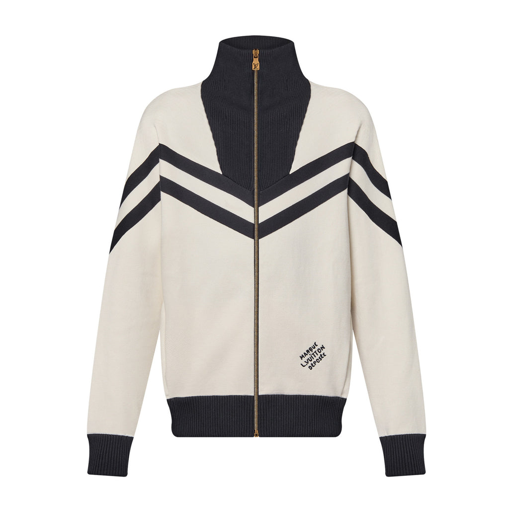 Louis Vuitton Men's Spring and Autumn Striped Letter Standing Collar Zipper Cotton Long Sleeve Jacket #99767