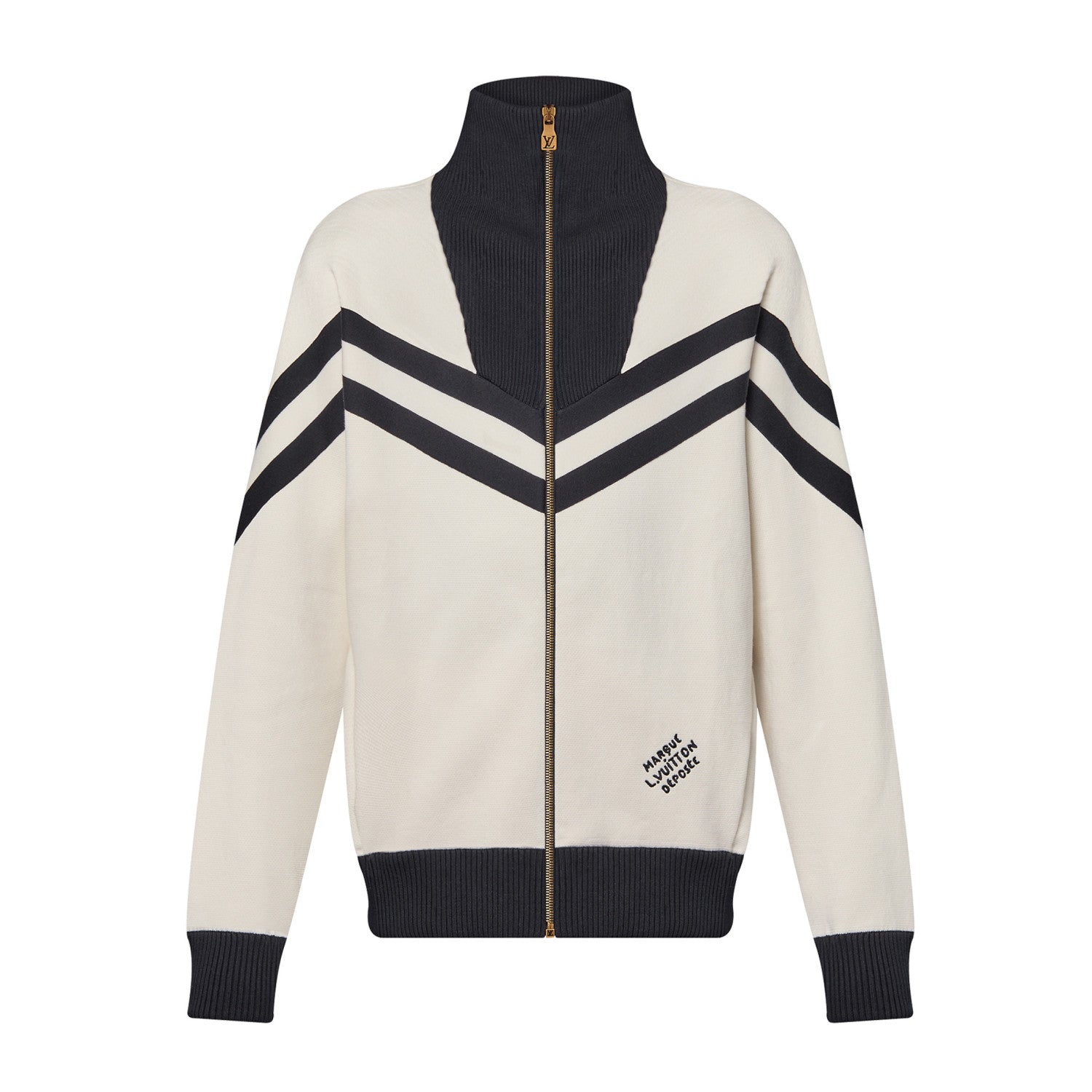 Louis Vuitton Men's Spring and Autumn Striped Letter Standing Collar Zipper Cotton Long Sleeve Jacket #99767