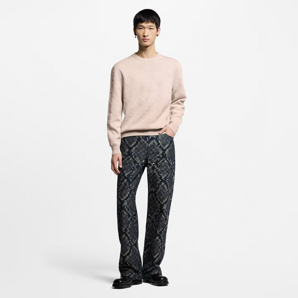 Louis Vuitton Men's Spring and Autumn Solid Color Logo Printed Round Neck Knitted Long Sleeve Sweater Sweatshirt #75733