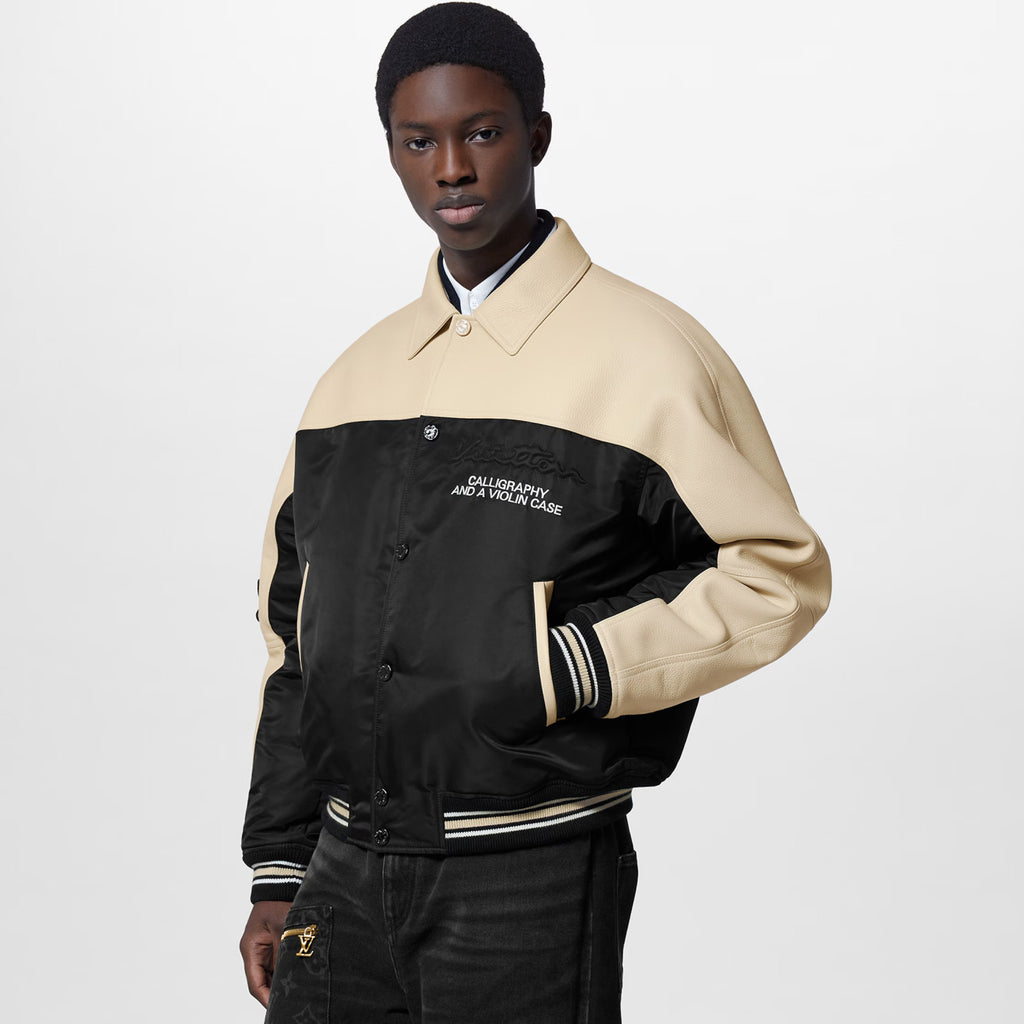 Louis Vuitton Men's Autumn Single Breasted Leather And Nylon Blouson Jacket #72784