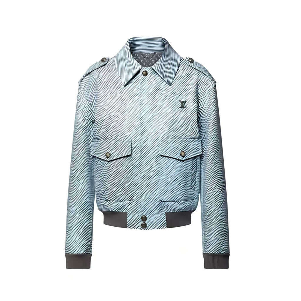 Louis Vuitton Men's And Women's Spring/Fall Fashion Casual Collared Letter Print Suede Long Sleeve Leather Jacket #328293