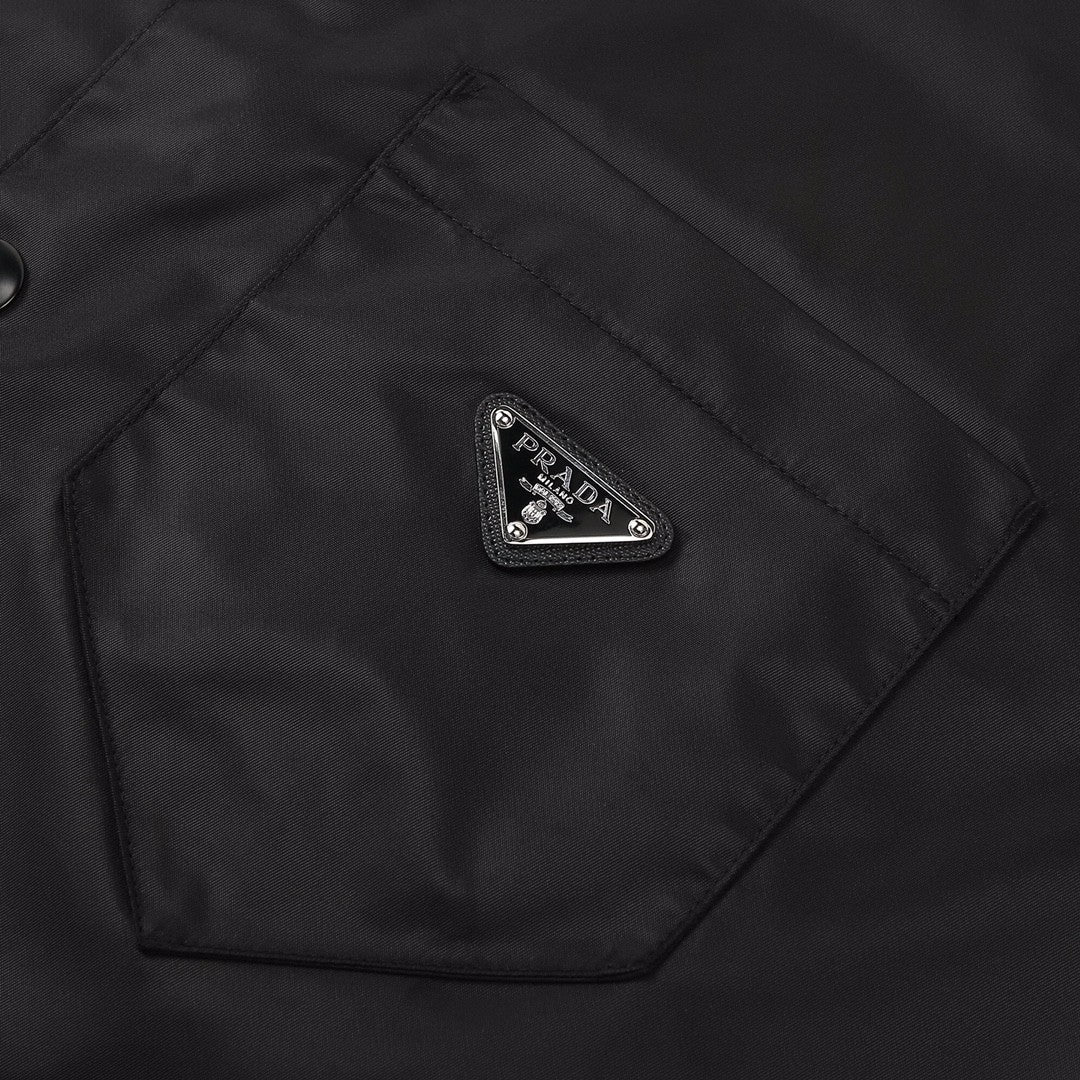 Prada Men's Spring And Fall Triangle Label Nylon Single breasted Long sleeved Shirt Jacket #72495