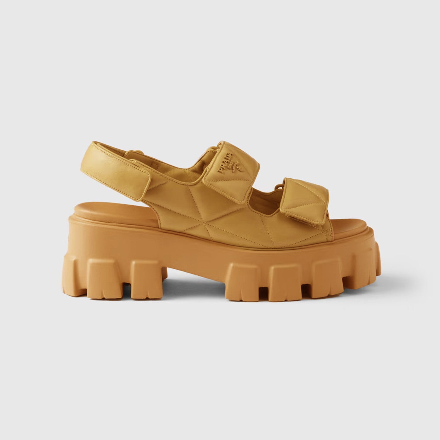 Prada Monolith Nappa Leather Sandals Women's Spring Summer Fashion Casual Solid Colour Sandals Buckle Thick Bottom Shoes #81217