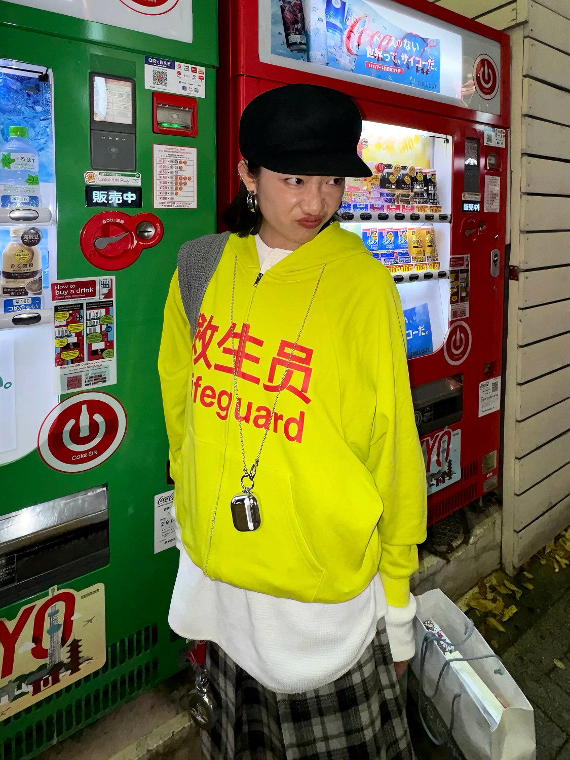 Praying Men's Fall And Winter Fluorescent Yellow Lifeguard Print Subculture Tide Zipper Hoodie Sweatshirt Ngvp #2621