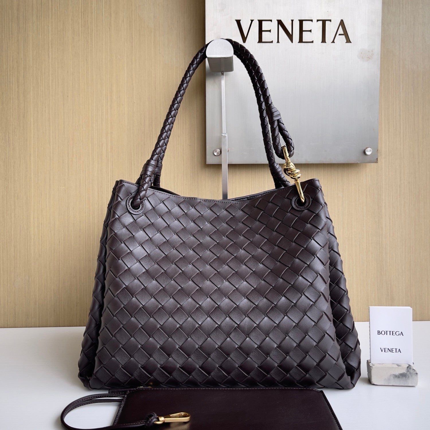 Bottega Veneta Large Parachute Women's Solid Color Lambskin Woven Tote Bag Bags #76484