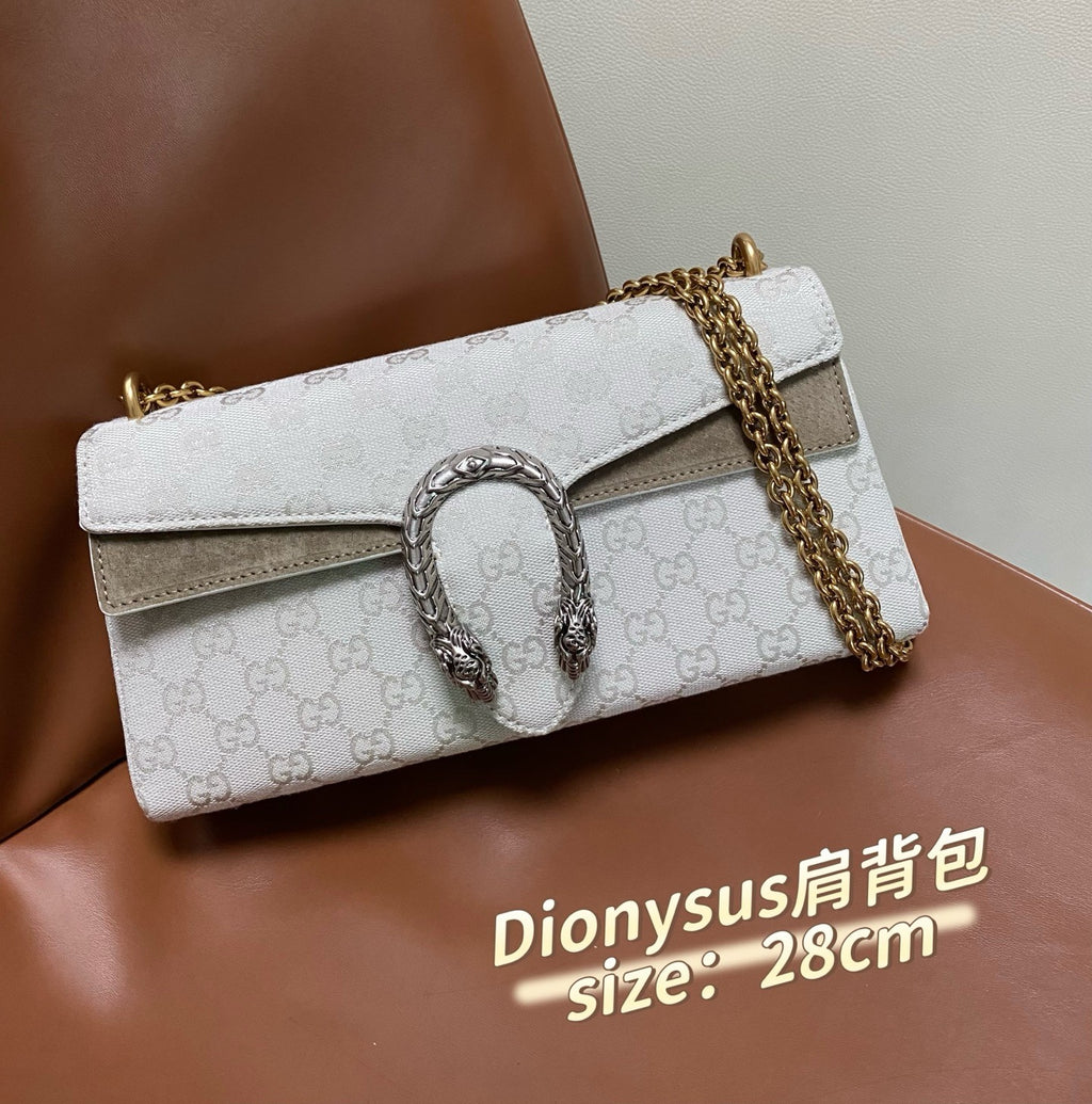 GUCCI Dionysus Medium Shoulder Bag GG Canvas #383686