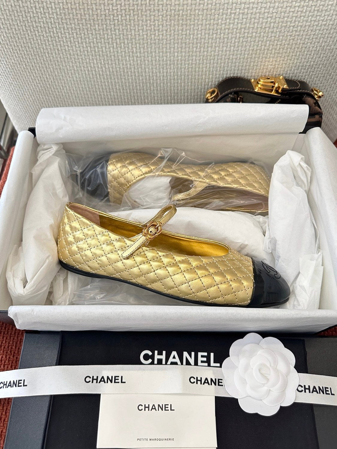 Women's Double C Embroidered Checkered Flat Mary Jane Shoes Four Seasons Round Toe Leather Casual Sandals Shoes #81475