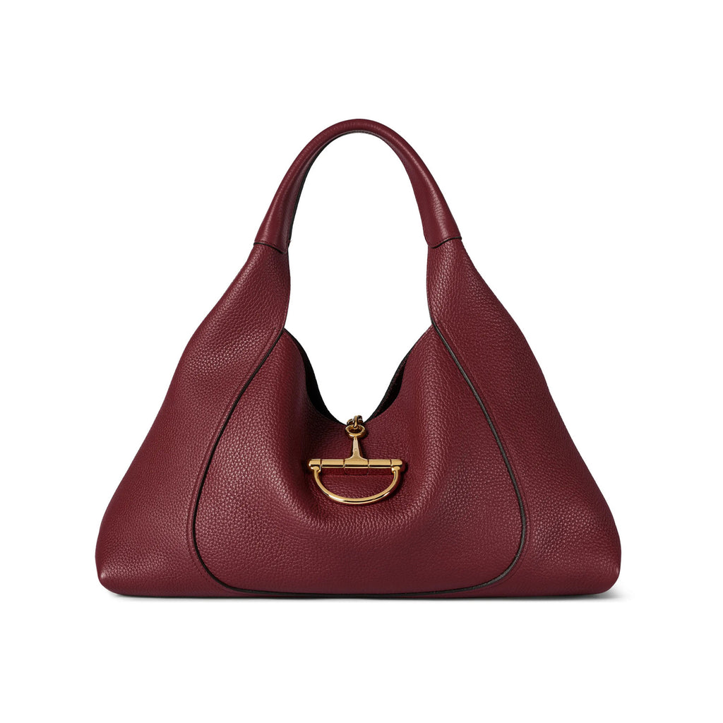 Gucci Softbit Women's Solid Color Horsebit Buckle Leather Tote Shoulder Bag Bags #76195
