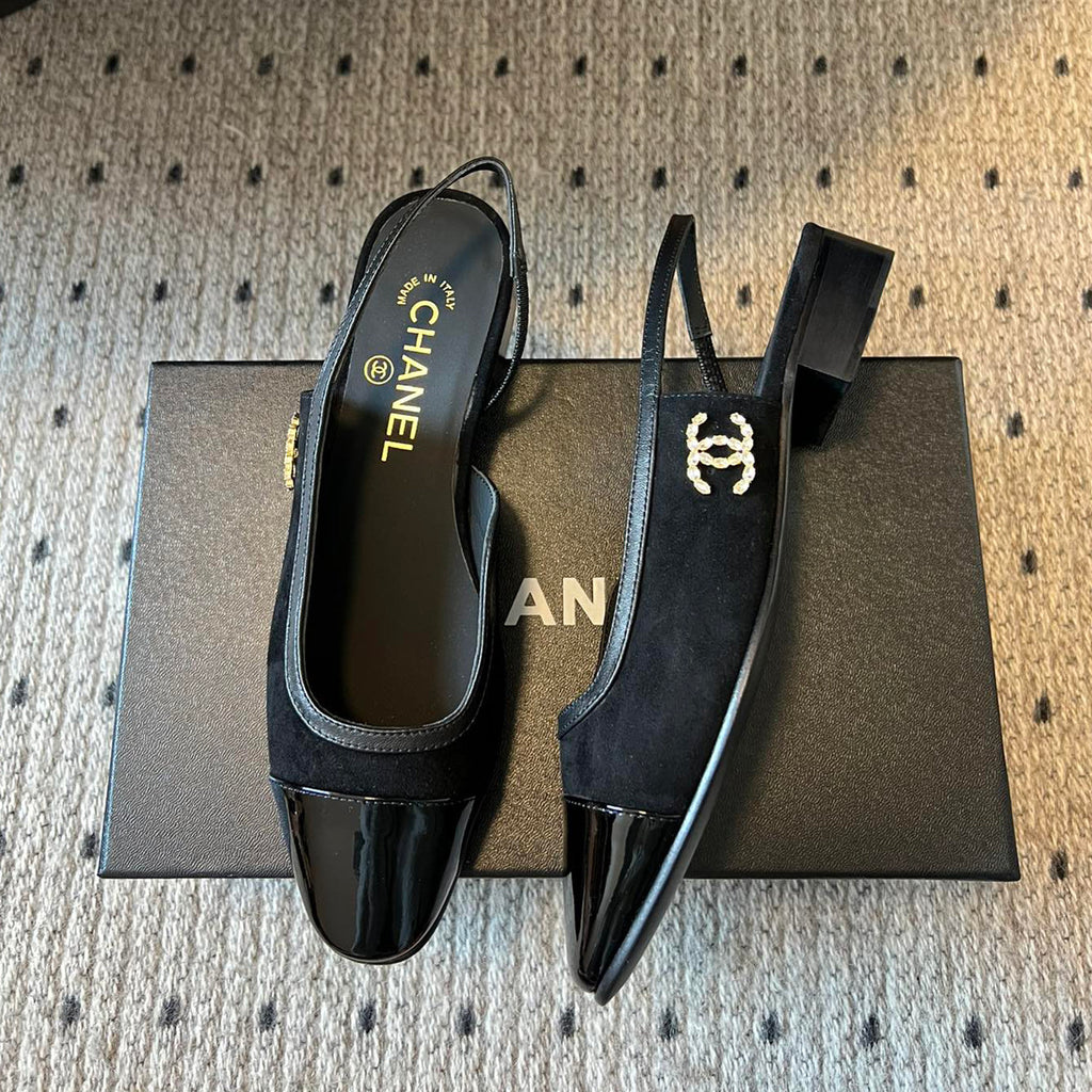 Chanel Women's Spring Summer Solid Colour Suede Leather Round Toe Ballet Sandal Shoes #76711