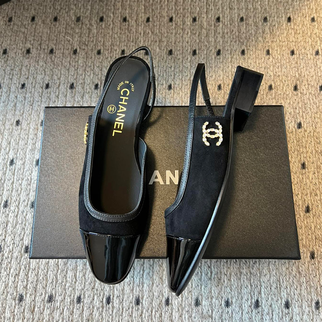 Chanel Women's Spring Summer Solid Colour Suede Leather Round Toe Ballet Sandal Shoes #76711