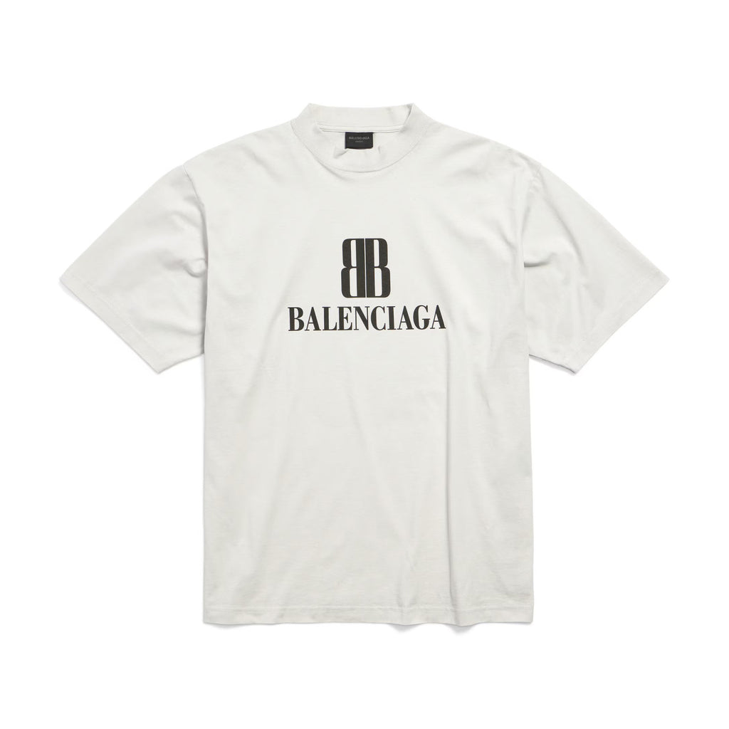 Balenciaga Men's Summer Solid Color Letter Print Round Neck Cotton Short Sleeve T-Shirt #77751
